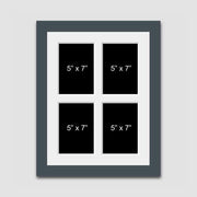 Multi Photo Picture Frame Holds 4 5" x 7" Photos in a 29mm Dark Grey Frame - Multi Photo Frames
